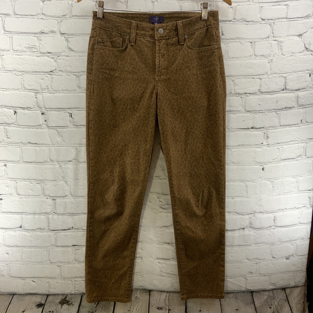 NYDJ Not Your Daughters Jeans Pants Womens‎ Sz 4 Ankle Cheetah Print